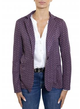 Giacca fantasia laminata con bottone e tasche